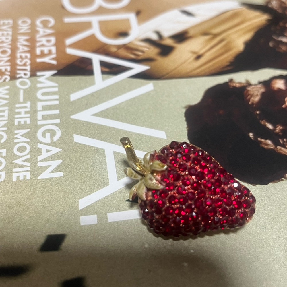 Strawberry Red Crystal Pin